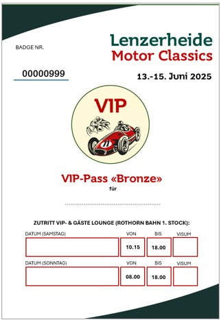 VIP-Package "Bronze" für Samstag
